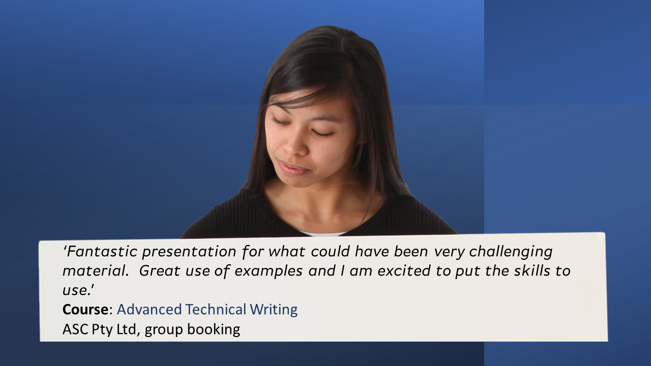 Advanced Technical Writing testimonial